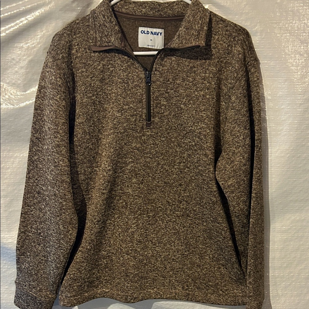 Old Navy Men's Zip-Up Brown Sweater